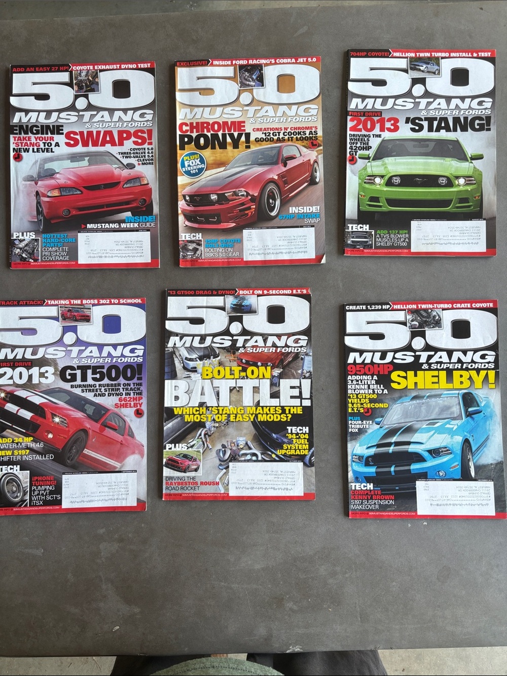 Set of Six 5.0 Mustang Magazines - Assorted issues: (JUN-OCT & DEC) - Picture 1 of 1